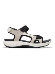 Clarks Sandały "Mira Bay" w kolorze czarno-kremowym rozmiar: 38. Brązowe sandały Clarks, bez wzorów, klasyczne, z otwartym noskiem, bez obcasa, bez zapięcia. Za 117.99 zł.