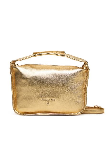Patrizia Pepe Torebka 8B0316/L179-Y442 Złoty. Żółte torebki klasyczne Patrizia Pepe, bez wzorów, ze skóry, bez dodatków. Za 1,089.00 zł.