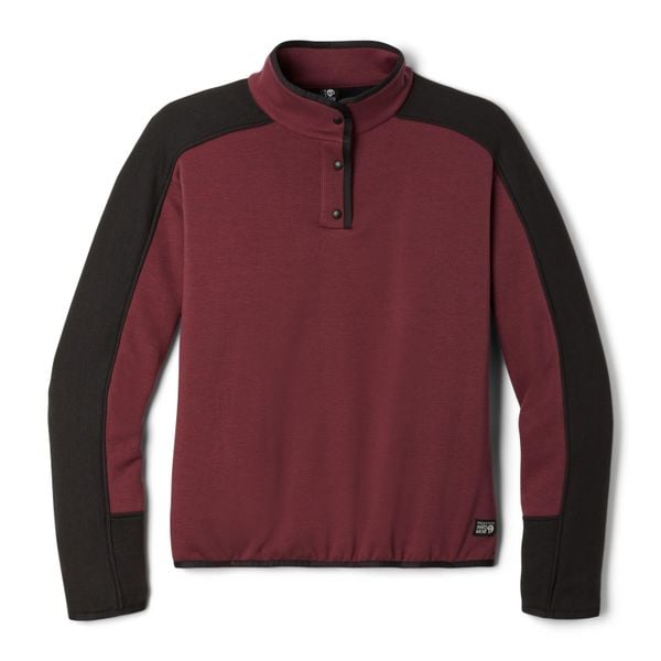Damski sweter z golfem Mountain Hardwear Camplife. Czerwone golfy Mountain Hardwear, bez wzorów, bez ramiączek. W wyprzedaży za 353.80 zł.