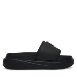 Klapki KARL LAGERFELD. Czarne klapki KARL LAGERFELD, bez wzorów, bez obcasa. Za 484.99 zł.