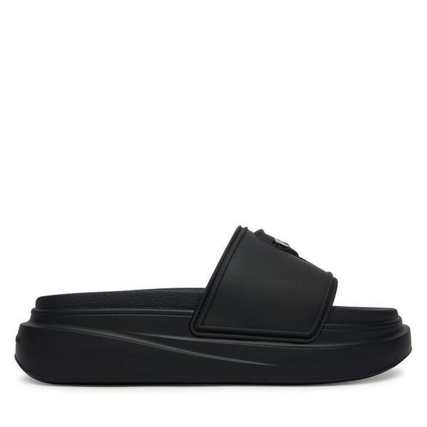 Klapki KARL LAGERFELD. Czarne klapki KARL LAGERFELD, bez wzorów, bez obcasa. Za 484.99 zł.