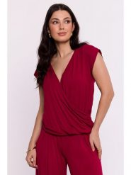 Be Wear Bluzka w kolorze czerwonym rozmiar: L. Czerwone bluzki Be Wear, l, bez wzorów, bez kołnierzyka, bez ramiączek. Za 122.96 zł.