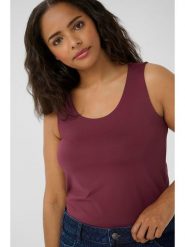 KAFFE curve Top "Erina" w kolorze bordowym rozmiar: L. Czerwone topy KAFFE curve, l, bez wzorów, bez kołnierzyka, bez ramiączek. Za 60.99 zł.