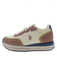 U.S. Polo Assn. Sneakersy w kolorze jasnoróżowo-granatowo-kremowym rozmiar: 36. Brązowe trampki U.S. Polo Assn., bez wzorów, bez zapięcia. Za 196.70 zł.