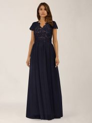 APART Sukienka w kolorze granatowym rozmiar: 38. Niebieskie sukienki Apart, bez wzorów, z koronki, bez kołnierzyka, bez ramiączek, maxi. Za 260.99 zł.