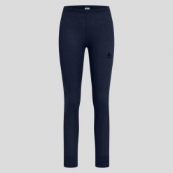 Legginsy termoaktywne damskie Odlo ACTIVE WARM ECO. Niebieskie legginsy Odlo, m, bez wzorów, z materiału, z podwyższonym stanem. Za 249.99 zł.