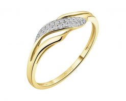 Pierścionek z żółtego złota z diamentami - 0,06 ct - próba 585. Żółte pierścionki Apart, z diamentem, złote. Za 1,790.00 zł.