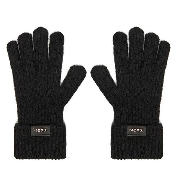 Rękawiczki MEXX. Czarne rękawiczki Mexx, bez wzorów, z dzianiny. Za 49.99 zł.