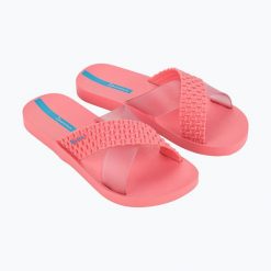 Klapki damskie Ipanema Sense Slide. Czerwone klapki Ipanema, bez wzorów, bez obcasa. Za 79.99 zł.