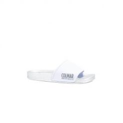 Klapki damskie Colmar Slipper Plain. Białe klapki Colmar, bez wzorów, z materiału, bez obcasa. W wyprzedaży za 59.99 zł.