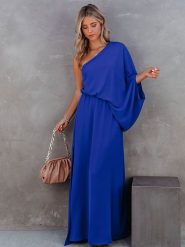 Milan Kiss Sukienka w kolorze niebieskim rozmiar: XL. Niebieskie sukienki Milan Kiss, na imprezę, xl, bez wzorów, bez kołnierzyka, bez ramiączek, maxi. Za 184.89 zł.