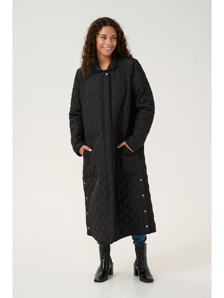 CULTURE Płaszcz pikowany "Bash Donia" w kolorze czarnym rozmiar: L. Czarne płaszcze Culture, l, bez wzorów, bez kaptura. Za 249.17 zł.