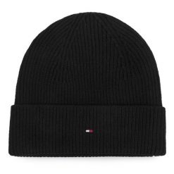 Czapka Tommy Hilfiger. Czarne czapki TOMMY HILFIGER, bez wzorów. Za 189.99 zł.