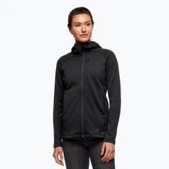 Bluza trekkingowa damska Black Diamond Factor Hoody. Czarne bluzy Black Diamond, xl, bez wzorów, z kapturem. Za 449.99 zł.