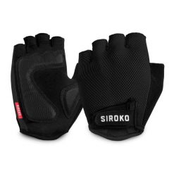 Rękawiczki rowerowe unisex SIROKO Aero. Czarne rękawiczki SIROKO, bez wzorów, z nylonu, sportowe. W wyprzedaży za 72.95 zł.