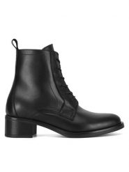 Gino Rossi Botki DOTTY-26204PE Czarny. Czarne botki Gino Rossi, bez wzorów, ze skóry, bez obcasa, na słupku, bez zapięcia. Za 329.99 zł.