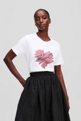 KARL LAGERFELD Biały damski t-shirt z cyrkoniami Hearts RS, Rozmiar S. Białe t-shirty KARL LAGERFELD, s, bez wzorów, z materiału, bez kołnierzyka, bez ramiączek. W wyprzedaży za 349.99 zł.