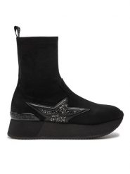 Liu Jo Botki Dreamy 06 BF4043 TX429 Czarny. Czarne botki Liu Jo, bez wzorów, z materiału, bez obcasa, na płaskiej podeszwie, bez zapięcia. Za 849.99 zł.