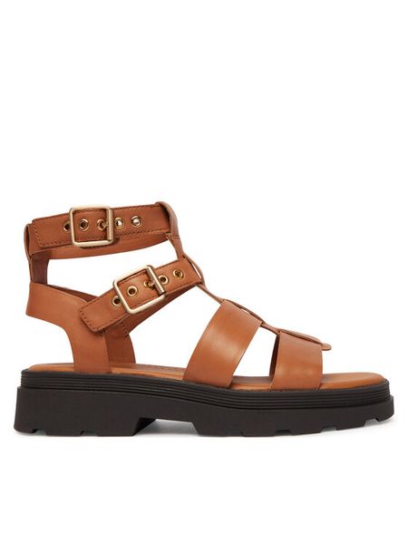Clarks Sandały Orinoco3 Cove 26186088 Brązowy. Brązowe sandały Clarks, bez wzorów, ze skóry, bez obcasa, na płaskiej podeszwie, bez zapięcia. Za 235.99 zł.