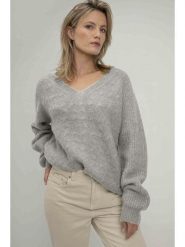 Josephine & Co Sweter w kolorze jasnoszarym rozmiar: S. Szare swetry Josephine & Co, s, bez wzorów, z wełny, bez ramiączek. Za 265.40 zł.