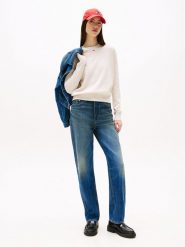 TOMMY JEANS Sweter w kolorze kremowym rozmiar: XL. Brązowe swetry Tommy Jeans, xl, bez wzorów, z bawełny, bez ramiączek. Za 295.66 zł.