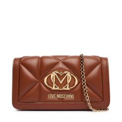 Torebka LOVE MOSCHINO. Brązowe kopertówki Love Moschino, bez wzorów, bez dodatków. Za 699.99 zł.