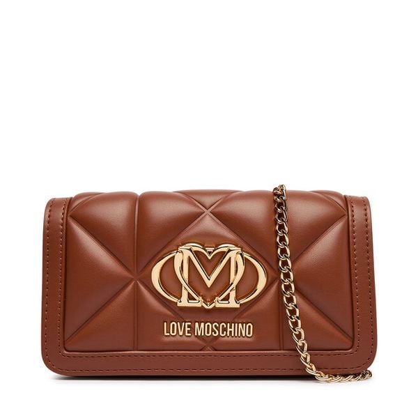 Torebka LOVE MOSCHINO. Brązowe kopertówki Love Moschino, bez wzorów, bez dodatków. Za 699.99 zł.