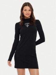 Guess Sukienka codzienna Colette Jersey V4BK04 KCDH1 Czarny Regular Fit. Czarne sukienki Guess, na co dzień, l, z aplikacjami, z bawełny, bez kołnierzyka, bez ramiączek, proste. Za 119.99 zł.