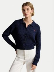 Polo Ralph Lauren Kardigan 211B30509002 Granatowy Straight Fit. Niebieskie kardigany Polo Ralph Lauren, l, bez wzorów, z bawełny. Za 1,199.00 zł.