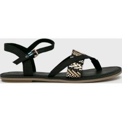 Toms - Sandały Geometric. Czarne sandały Toms, bez wzorów, z materiału, bez obcasa, na szpilce, bez zapięcia. W wyprzedaży za 159.90 zł.
