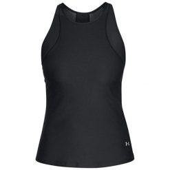 Top w kolorze czarnym. Czarne topy Under Armour, m, bez wzorów, bez kołnierzyka, bez ramiączek. W wyprzedaży za 79.95 zł.