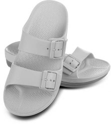 Klapki basenowe damskie Aqua Speed Alicante. Szare klapki Aqua-Speed, bez wzorów, z materiału, bez obcasa. Za 84.99 zł.