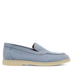Lordsy Gino Rossi. Niebieskie lordsy Gino Rossi, bez wzorów, bez obcasa, bez zapięcia. Za 229.99 zł.