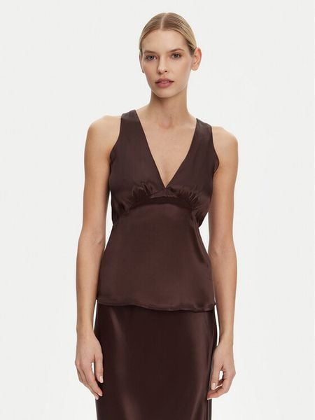 2NDDAY Bluzka Valenci 2252137287 Brązowy Regular Fit. Brązowe bluzki 2NDDAY, bez wzorów, z wiskozy, bez kołnierzyka, bez ramiączek. Za 289.99 zł.