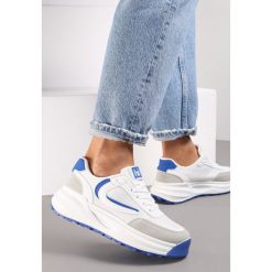 Biało-Niebieskie Sneakersy Flaherty. Niebieskie obuwie sportowe Renee, przed kostkę, bez zapięcia. Za 69.99 zł.