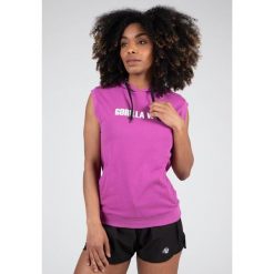 Virginia Bluza z kapturem bez rękawów - Fuksja. Czerwone bluzy GORILLA WEAR, m, bez wzorów, z bawełny, z kapturem. Za 234.00 zł.