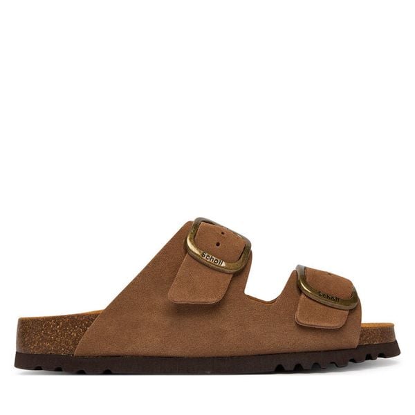 Klapki Scholl. Brązowe klapki Scholl, bez wzorów, bez obcasa. Za 379.99 zł.