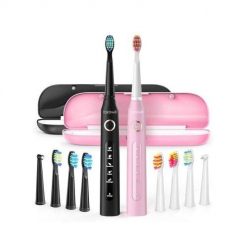 Szczoteczki soniczne do zębów z zestawem końcówek i etui FairyWill FW-507 (Czarna i Różowa). Szczoteczki soniczne FairyWill. Za 139.00 zł.