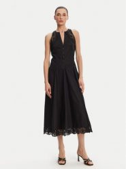 TWINSET Sukienka koktajlowa 251TT2090 Czarny Regular Fit. Czarne sukienki Twinset, bez wzorów, z bawełny, wizytowe, bez kołnierzyka, bez ramiączek. Za 759.99 zł.
