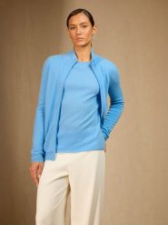 Perfect Cashmere Kaszmirowy kardigan "Ayr" w kolorze błękitnym rozmiar: M. Niebieskie kardigany Perfect Cashmere, m, bez wzorów, z kaszmiru. Za 413.99 zł.