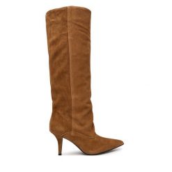 Kozaki Guess. Brązowe kozaki Guess, bez obcasa, na szpilce, bez zapięcia. Za 1,059.00 zł.