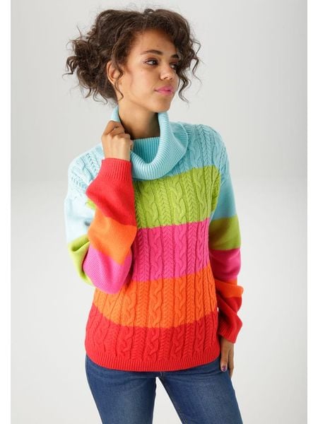 Aniston Golf ze wzorem rozmiar: 36. Golfy Aniston, bez wzorów, ze splotem, bez ramiączek. Za 44.19 zł.