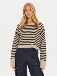Brave Soul Sweter LK-230SEATON Beżowy Regular Fit. Brązowe swetry Brave Soul, m, bez wzorów, z syntetyku, bez ramiączek. Za 39.99 zł.