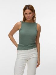 Vero Moda Top w kolorze zielonym rozmiar: M. Zielone topy Vero Moda, m, bez wzorów, bez kołnierzyka, bez ramiączek. Za 61.17 zł.