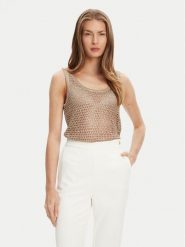 Guess Top W5YR29 Z37G0 Beżowy Regular Fit. Brązowe topy Guess, xl, z aplikacjami, z syntetyku, bez kołnierzyka, bez ramiączek. Za 241.00 zł.
