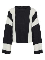 Vero Moda Sweter w kolorze czarno-białym rozmiar: S. Czarne swetry Vero Moda, s, bez wzorów, ze splotem, bez ramiączek. Za 76.45 zł.
