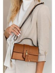 Lia Biassoni Skórzana torebka w kolorze jasnobrązowym - 20 x 13 x 6 cm rozmiar: onesize. Brązowe torby na ramię Lia Biassoni, z aplikacjami, z materiału, przez ramię, bez dodatków. Za 217.99 zł.