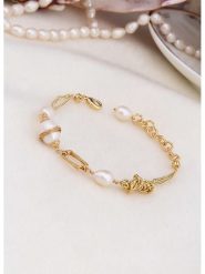 L'Atelier de Gaia Pozłacana bransoletka z perłami rozmiar: onesize. Białe bransoletki L'Atelier de Gaia, z perłą, pozłacane. Za 52.99 zł.