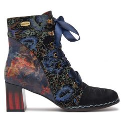 Botki Laura Vita. Niebieskie botki Laura Vita, bez wzorów, bez obcasa, na słupku, bez zapięcia. Za 629.99 zł.