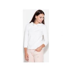 Bluzka K253 Ecru. Brązowe bluzki Katrus, l, bez wzorów, z dzianiny, bez kołnierzyka, bez ramiączek. Za 79.00 zł.
